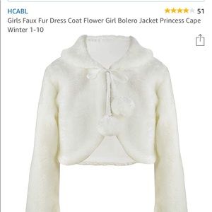Little girls size seven faux fur cape
